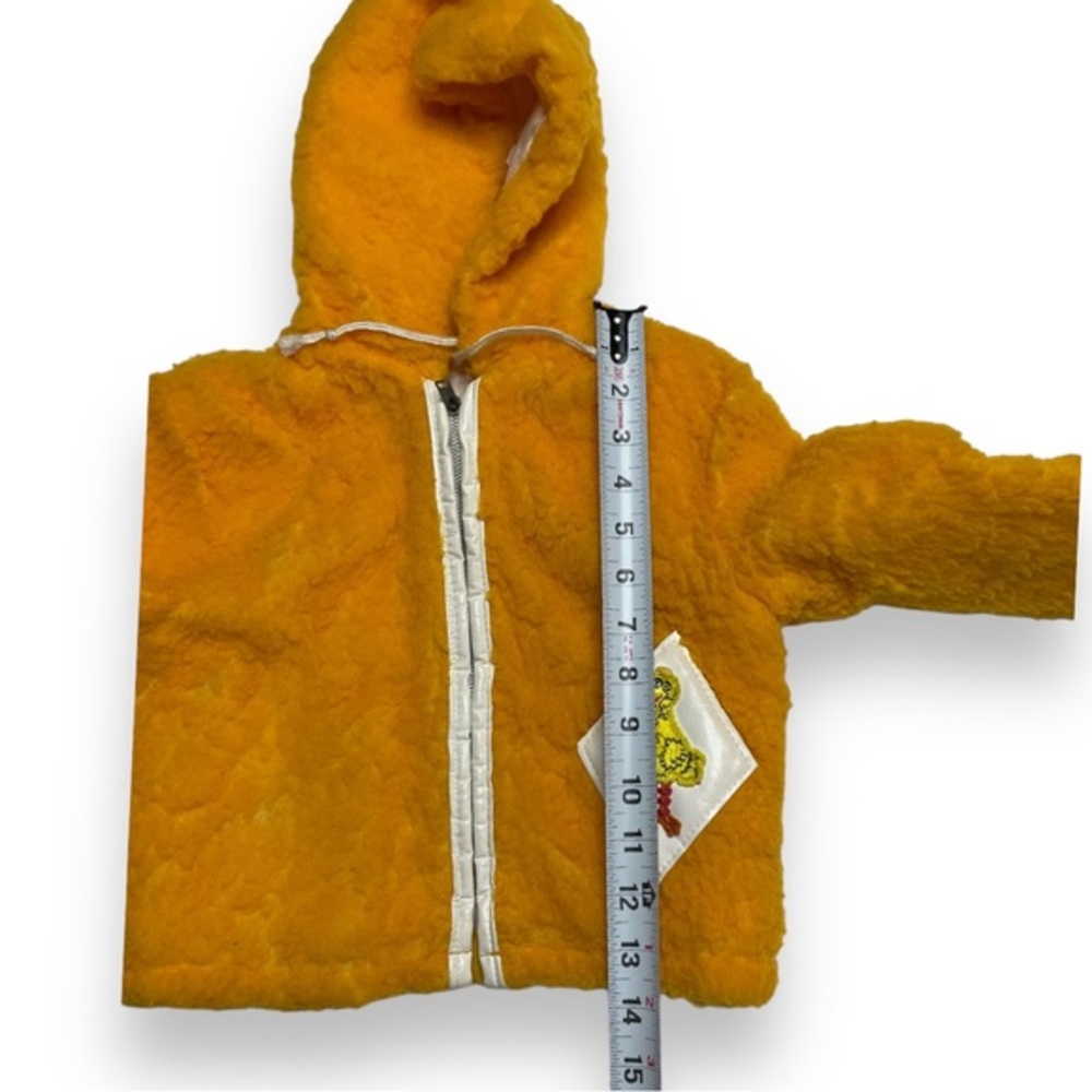 Rare Vintage Sesame‎ Street Muppet Big Bird Zip Hooded Fuzzy Jacket Yellow - Picture 4 of 13